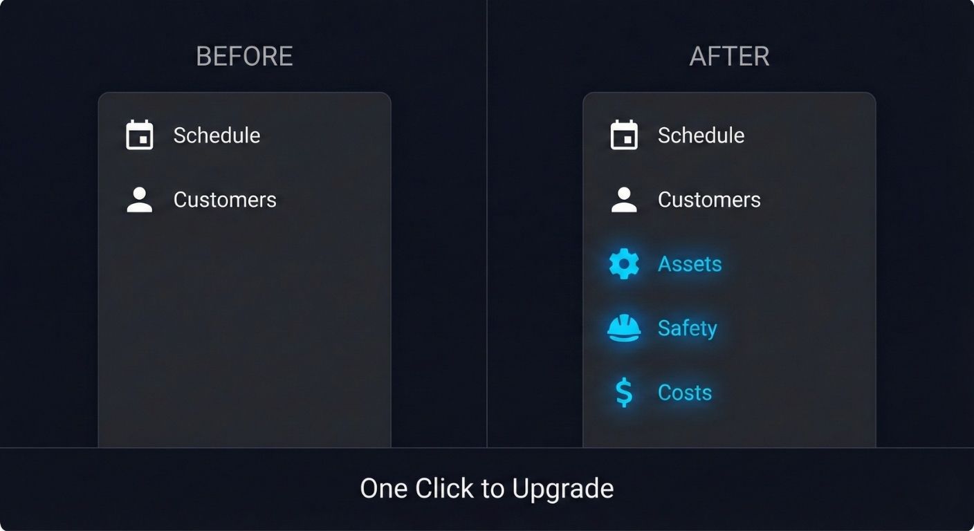 Before and after comparison showing sidebar evolution with new app installations