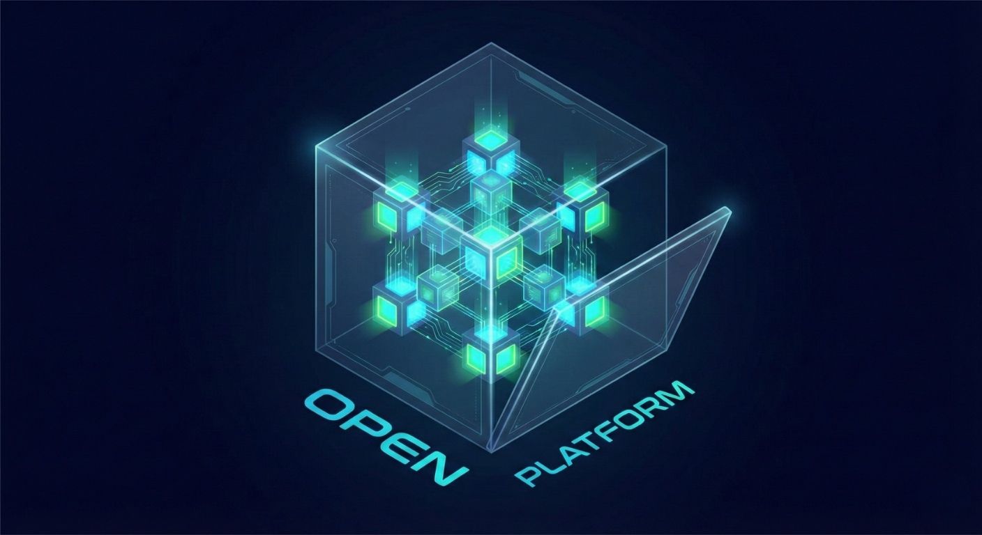 3D isometric illustration of modular platform architecture